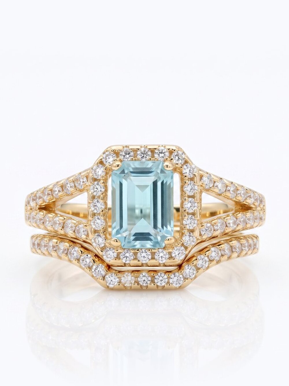 Blue and Teal tourmaline ombre stone ring, 925 Sterling Silver Charmed Aroma BP